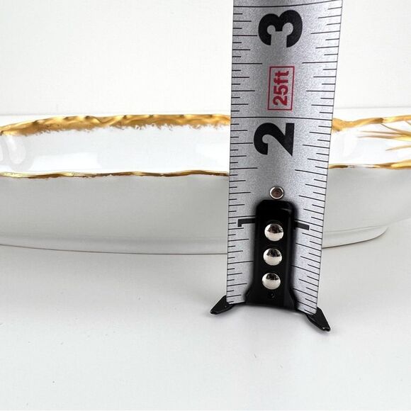 Antique Germany Gold Trim Porcelain Monogram Serving Bowl Dish - Picture 11 of 11